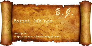 Bozzai János névjegykártya