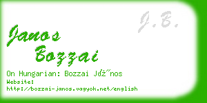 janos bozzai business card